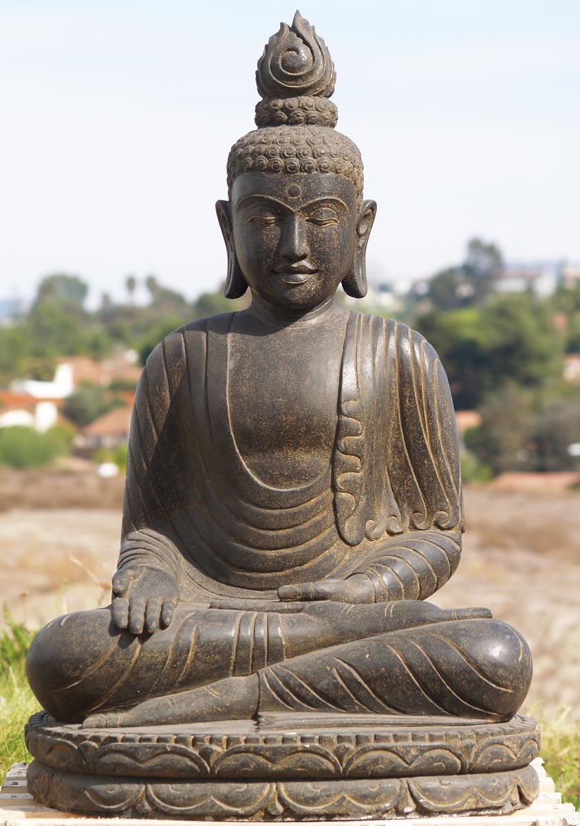 Stone Varada Mudra Buddha Statue 39"